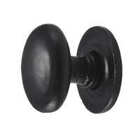 Old Hill Iron No.4527 Smooth Oval Cab Knob on Round Rose 36mm Black Antique