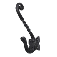 Old Hill Ironworks No.4463 Barley Twist Hat & Coat Hook 145mm Black Antique