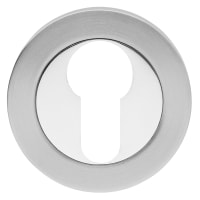 Karcher Design Euro Escutcheon on Round Rose Satin/Polished Stainless Steel