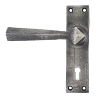 From the Anvil Straight Lever Lock Set Pewter