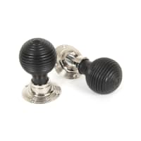 From the Anvil Beehive Mortice/Rim Knob Set Polished Nickel/Ebony