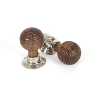 From the Anvil Beehive Mortice/Rim Knob Set Polished Nickel/Rosewood