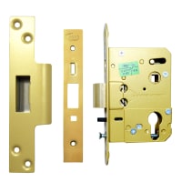 ASEC Euro / Oval Nightlatch Case 76mm Polished Brass Boxed