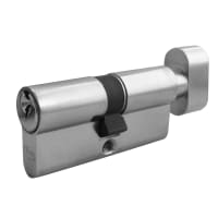 ASEC 5-Pin Euro Key & Turn Cylinder 60mm 30/T30 (25/10/T25) Keyed To Differ Nickel Plated