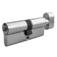 ASEC 5-Pin Euro Key & Turn Cylinder 70mm 35/T35 (30/10/T30) Keyed To Differ Nickel Plated
