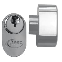 ASEC 5-Pin Oval Key & Turn Cylinder 70mm 35/T35 (30/10/T30) Keyed To Differ Nickel Plated