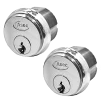 ASEC 5-Pin Screw-In Cylinder Satin Chrome Keyed Alike Pair (Boxed)