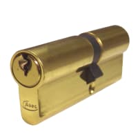ASEC 5-Pin Euro Double Cylinder 80mm 40/40 (35/10/35) Keyed To Differ Polished Brass