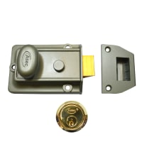 ASEC Traditional Non-Deadlocking Nightlatch 60mm GRN with Polished Brass Cylinder Boxed