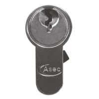 ASEC 6-Pin Euro Double Cylinder 1 Bitted - 80mm 35/45 (30/10/40) 1 Bit Polished Chrome