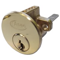ASEC 6-Pin Rim Cylinder Polished Brass Keyed To Differ (Boxed)