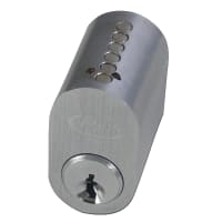 ASEC 6-Pin Scandinavian Oval External Cylinder Satin Chrome Keyed To Differ (Boxed)
