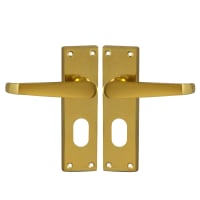 ASEC Victorian Plate Mounted Lever Furniture Oval Lever Lock Visi Polished Brass