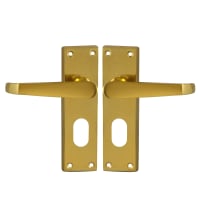 ASEC Victorian Plate Mounted Lever Furniture Oval Lever Lock Visi Polished Brass 