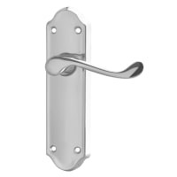 ASEC Ashstead Plate Mounted Lever Furniture Chrome Plated Long Plate Lever Latch Visi