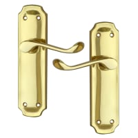 ASEC Birkdale Plate Mounted Lever Furniture Polished Brass Lever Latch Visi