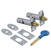 ASEC Door Security Rack Bolt & Key 60mm Polished Chrome Visi