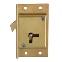 ASEC 80 4 Lever Cut Cupboard Lock 64mm Satin Brass Keyed To Differ Left Hand Visi
