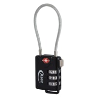 ASEC TSA Combination Luggage Cable Travel Padlock - 3 Wheel