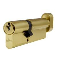 ASEC 6-Pin Euro Key & Turn Cylinder 1 Bitted 100mm 40/T60 (35/10/T55) 1 Bit Polished Brass