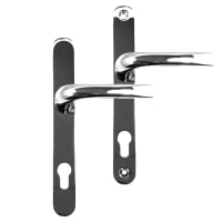 ASEC 92/62 Offset Lever/Lever UPVC Furniture 240mm Backplate Chrome