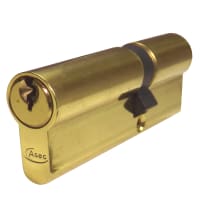 ASEC 6-Pin Euro Double Cylinder 70mm 35/35 (30/10/30) Keyed To Differ Polished Brass Visi