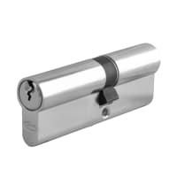 ASEC 5-Pin Euro Double Cylinder 80mm 30/50 (25/10/45) Keyed To Differ Polished Brass Visi