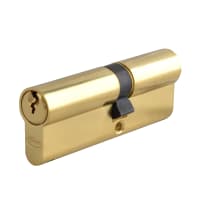 ASEC 5-Pin Euro Double Cylinder 85mm 35/50 (30/10/45) Keyed To Differ Polished Brass Visi