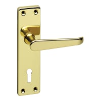 ASEC URBAN Classic Victorian Lever on Plate Lock  Door Furniture Polished Brass (Visi)