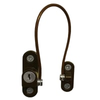 ASEC 200mm British Standard Mini Locking Cable Window Restrictor Dark Brown