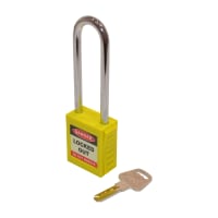 ASEC Safety Lockout Tagout Padlock Long Shackle - Yellow