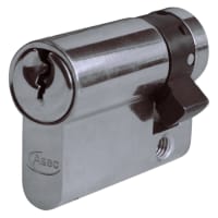 Asec Euro Half Cylinder With Adjustable Cam 5 Pin - 45mm (35/10) Nickel Plated
