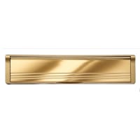 Select Post port 12" Letterplate, 40-80mm Deep, Gold/White