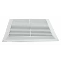 MAP Louvred Vent with Fixed Flyscreen - White Plastic - 9x9