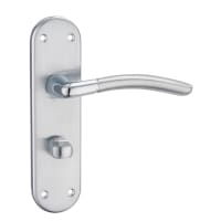 Fortessa Amalfi Lever on Backplate Bathroom Set Satin/Polished Chrome