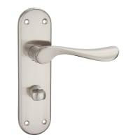 Fortessa Wave Lever on Backplate Bathroom Set Satin Nickel