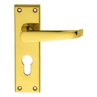Carlisle Brass Contract Victorian Lever on Euro Lock Backplate Polished Brass