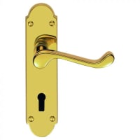 Carlisle Brass Oakley Lever Lock on Euro Profile Backplate Brass