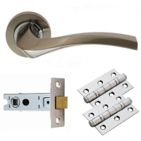 Carlisle Sines Lever on Rose Latch Pack Satin Chrome/Nickel Plated