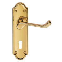 Carlisle Brass Ashtead Door Lever on Lock Backplate Polished Brass