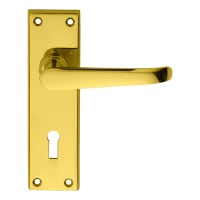 Carlisle Brass Victorian Ascot Lever on Lock Backplate Polished Brass