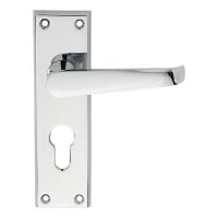 Carlisle Brass Contract Victorian Lever on Euro Lock Backplate Polished Chrome