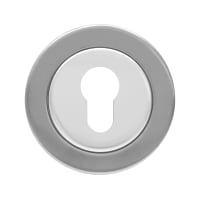 Karcher Design Euro Escutcheon on Round Rose Satin/Polished Stainless Steel