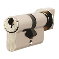 Eurospec 5 Pin Euro Cylinder and Turn Lock 80mm Nickel Plated