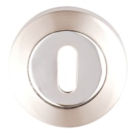 Keyhole Escutcheon Satin Nickel/Polished Chrome Dual Finish