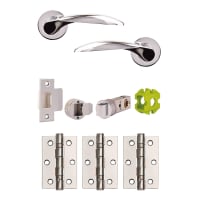 Jigtech Cresta Passage Internal Door Pack Polished Chrome