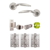 Jigtech Cresta Passage Internal Door Pack Satin Chrome Plate