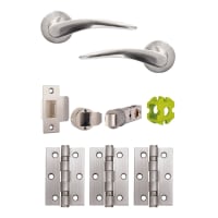Jigtech Vecta Passage Internal Door Pack Satin Chrome Plate