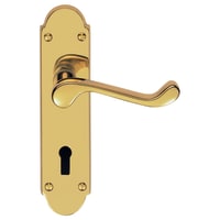 Carlisle Brass Oakley Lever Lock Backplate Furniture PVD Stainless Brass