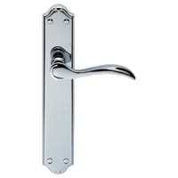 Carlisle Brass Madrid Lever Latch on Backplate Furniture Polished Chrome